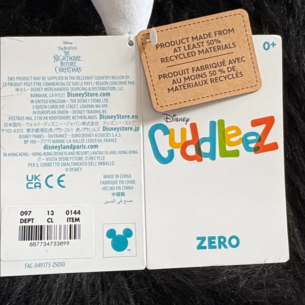 Disney Cuddleez Zero Plush - Picture 2 of 3